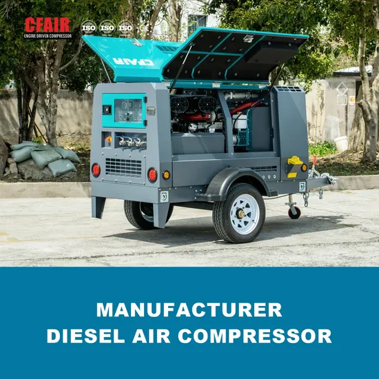 Popular Model 185cfm Portable Diesel Air Compressor for Sale